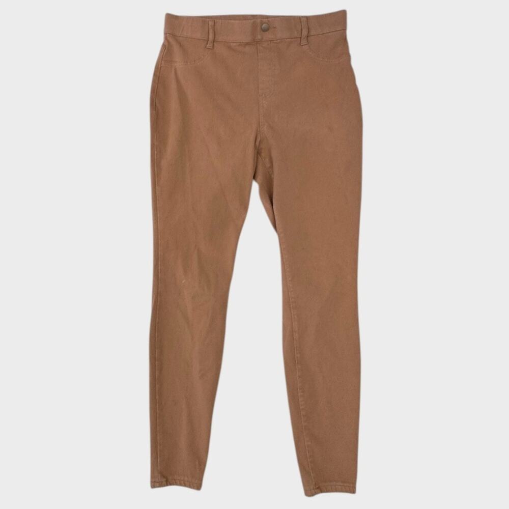 Time and Tru Large 12-14 Tan Pull On Womens Pants Cotton Polyester Spandex